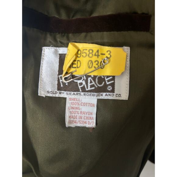 Vintage Men’s Velvet Feeling Dark Brown Sears Blazer Button Up Size 40 - Picture 3 of 5